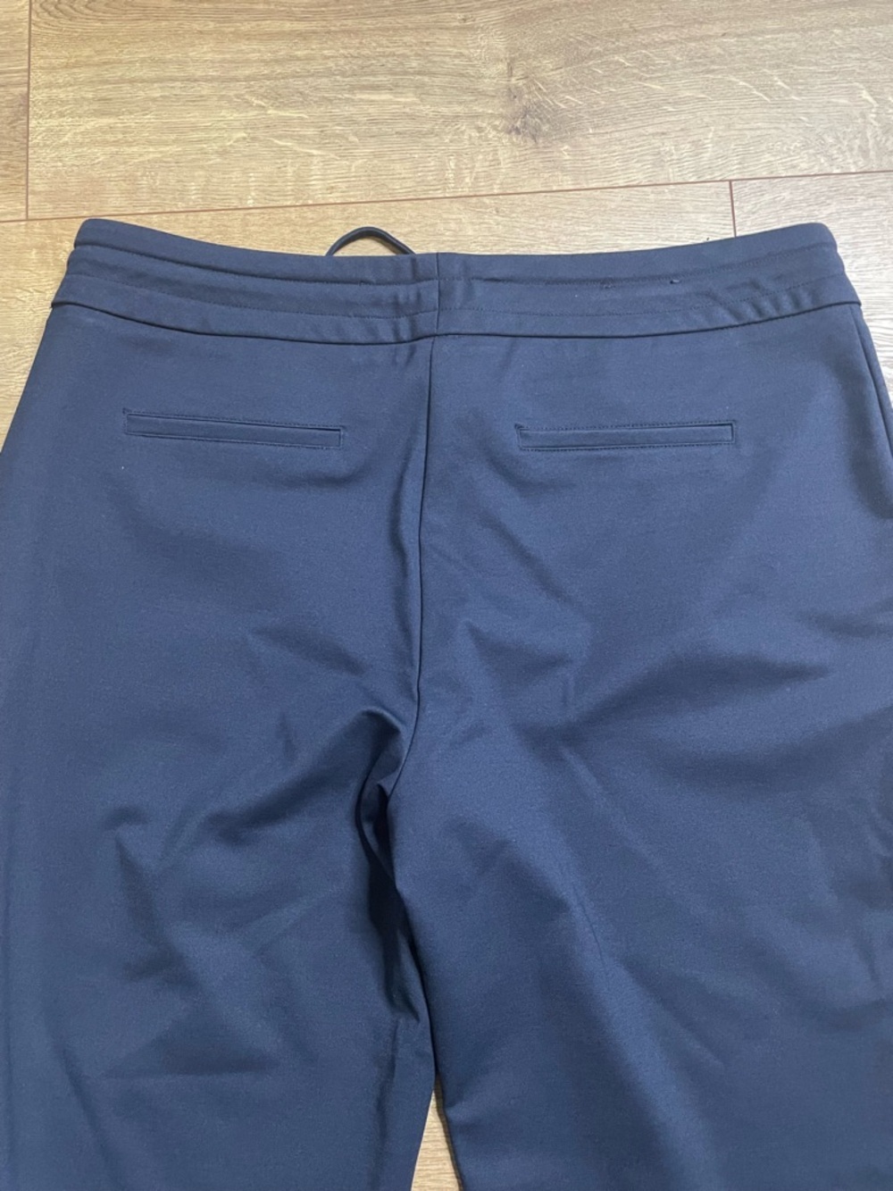 Dalia Navy Stretch Pull-On straight-leg trousers with drawstring waist size L - Picture 7 of 12